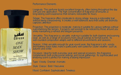 Safeer One Man Show Eau de Parfum 30ml, Concentrated Men's Fragrance - front view