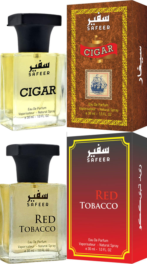 Safeer Perfume Cigar Red Tobacco Eau de Parfum 30ml Pack of 2, Unisex Fragrance