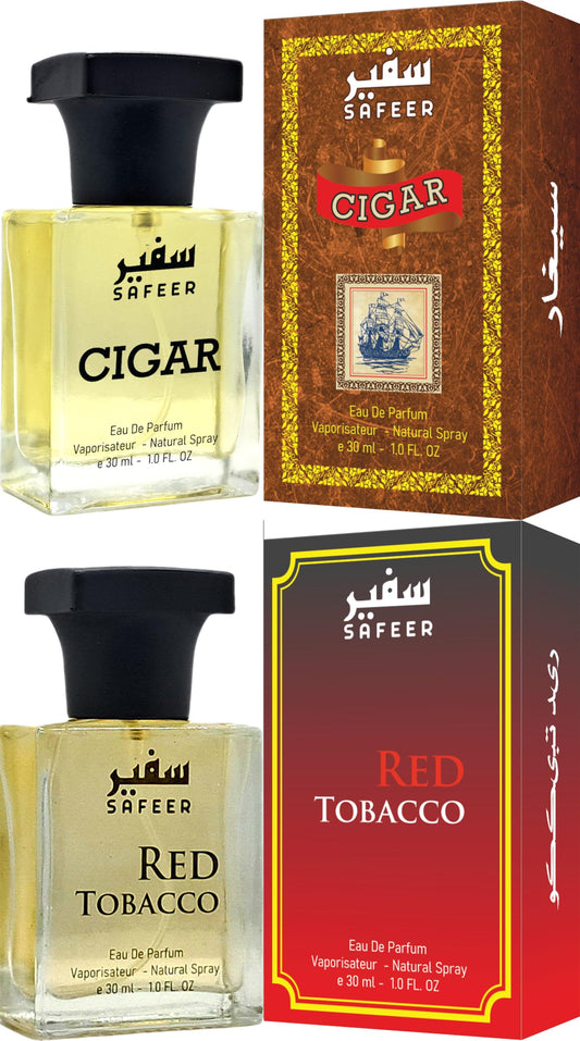 Safeer Perfume Cigar Red Tobacco Eau de Parfum 30ml Pack of 2, Unisex Fragrance