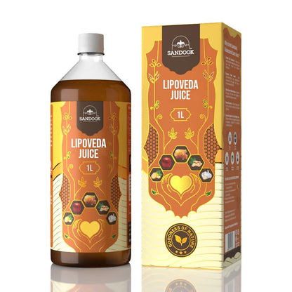 SANDOOK Lipoveda Juice, 1L Herbal Supplement with Apple Cider Vinegar, Lemon, Honey, Ginger and Garlic