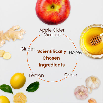 SANDOOK Lipoveda Juice, 1L Herbal Supplement with Apple Cider Vinegar, Lemon, Honey, Ginger and Garlic - ingredients panel