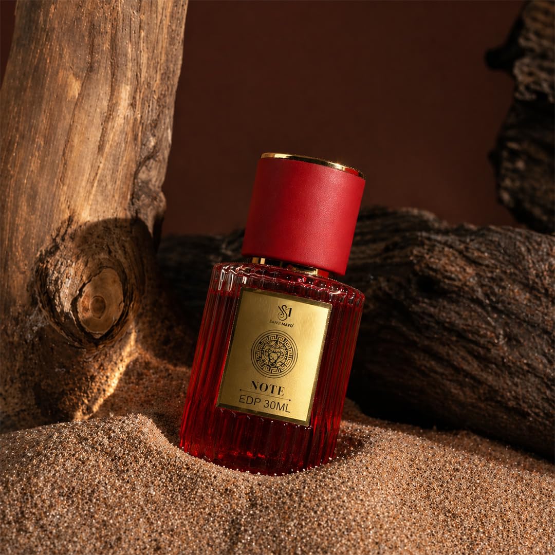 SANSI MAYO Aura Eau de Parfum for Men, 30ml, Fresh Woody Scent with Clean Refined Notes - label detail (12)