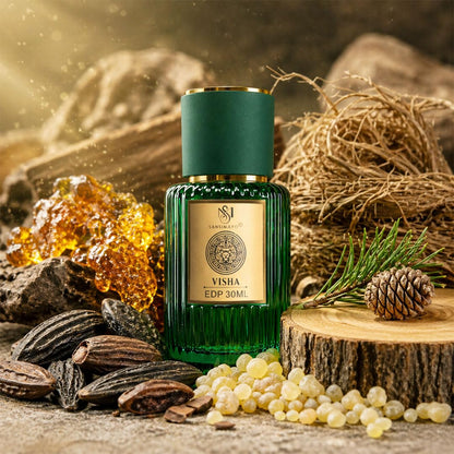 SANSI MAYO Aura Eau de Parfum for Men, 30ml, Fresh Woody Scent with Clean Refined Notes - label detail (41)