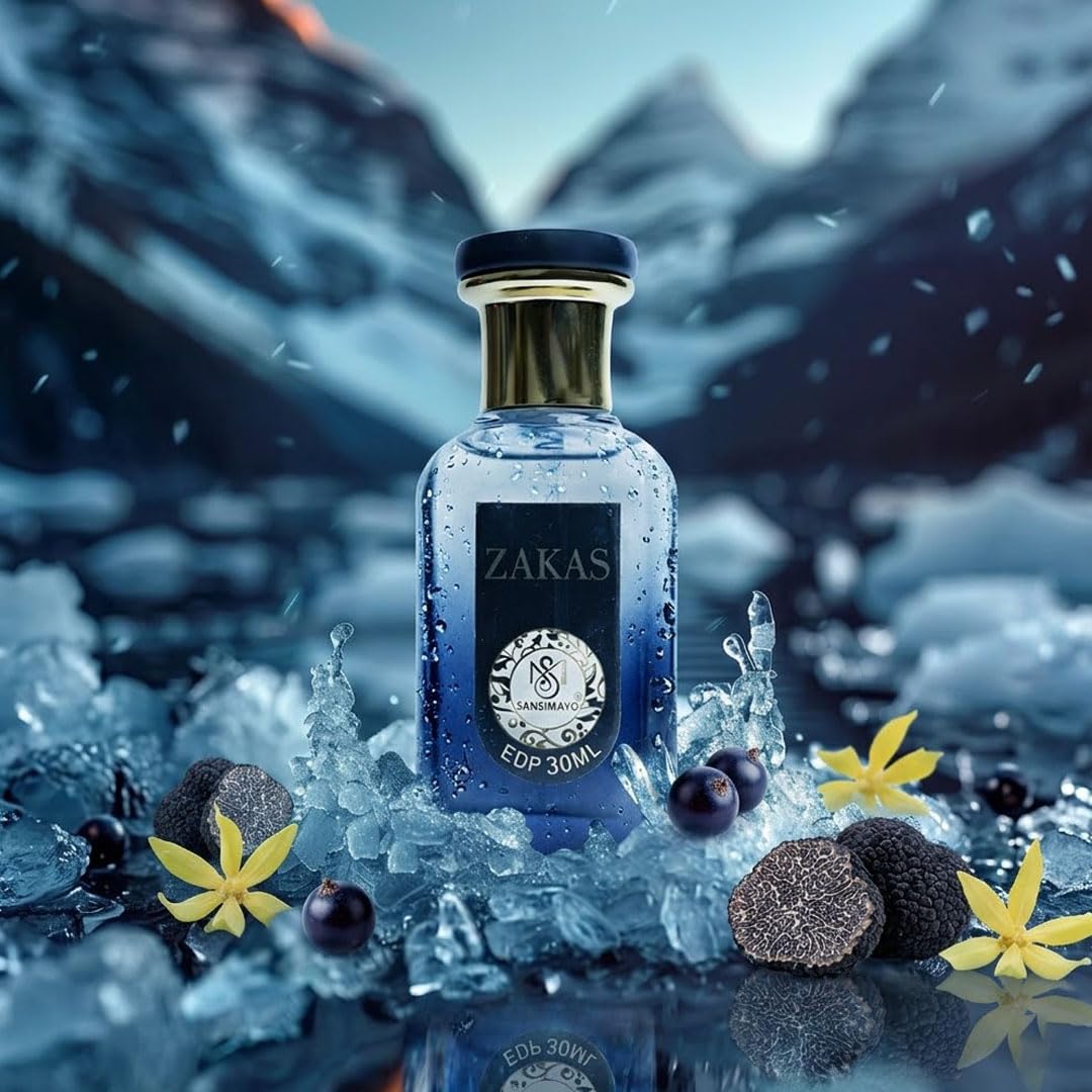 SANSI MAYO Aura Eau de Parfum for Men, 30ml, Fresh Woody Scent with Clean Refined Notes - close-up detail (57)