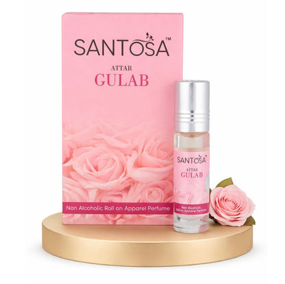 SANTOSA Gulab Attar Original, 6ml Roll-On, Oil-Based Rose Fragrance, Alcohol-Free, Unisex