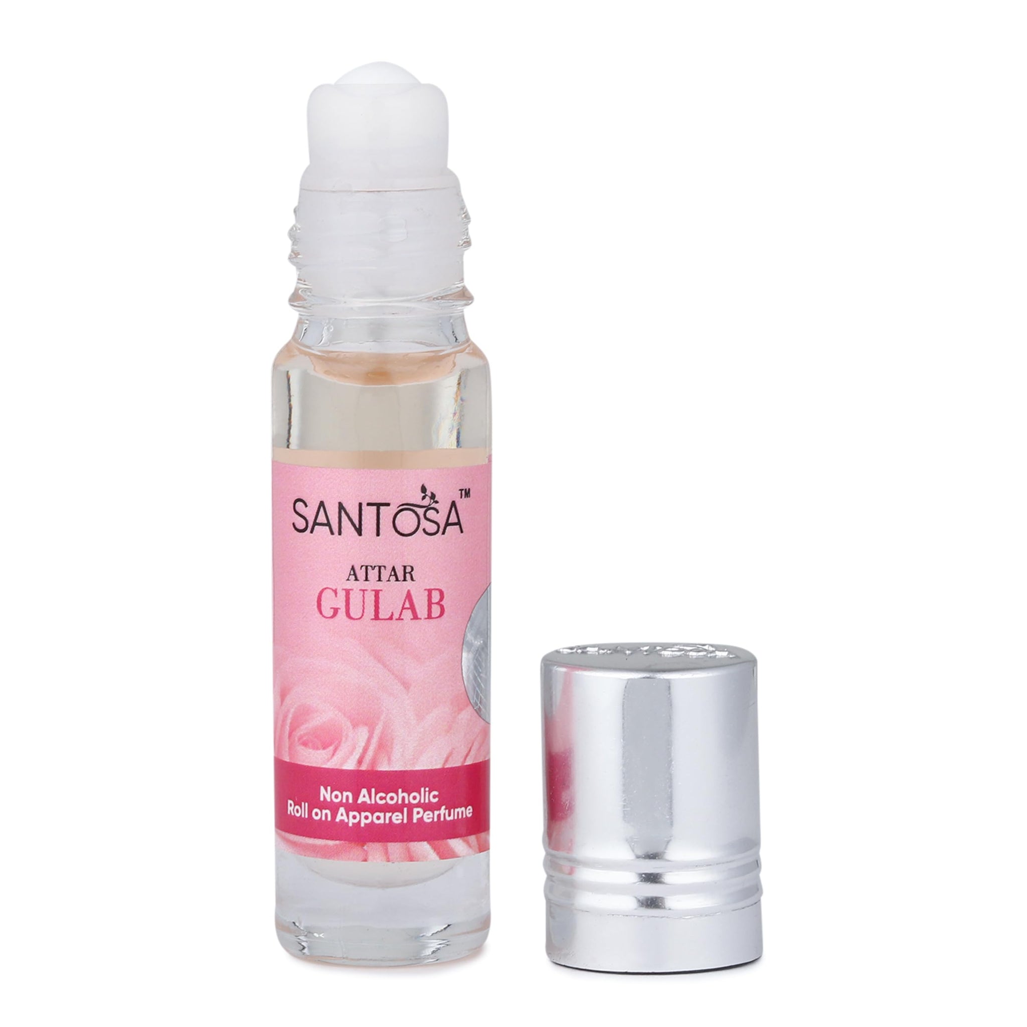 SANTOSA Gulab Attar Original, 6ml Roll-On, Oil-Based Rose Fragrance, Alcohol-Free, Unisex - in use