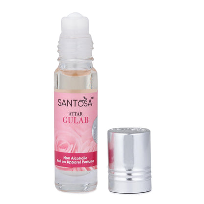 SANTOSA Gulab Attar Original, 6ml Roll-On, Oil-Based Rose Fragrance, Alcohol-Free, Unisex - in use