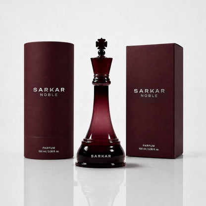 SARKAR Noble Unisex Eau de Parfum, 100ml, Bergamot Eucalyptus Cedarwood Woody Fragrance, 25% Perfume Concentration - front vi