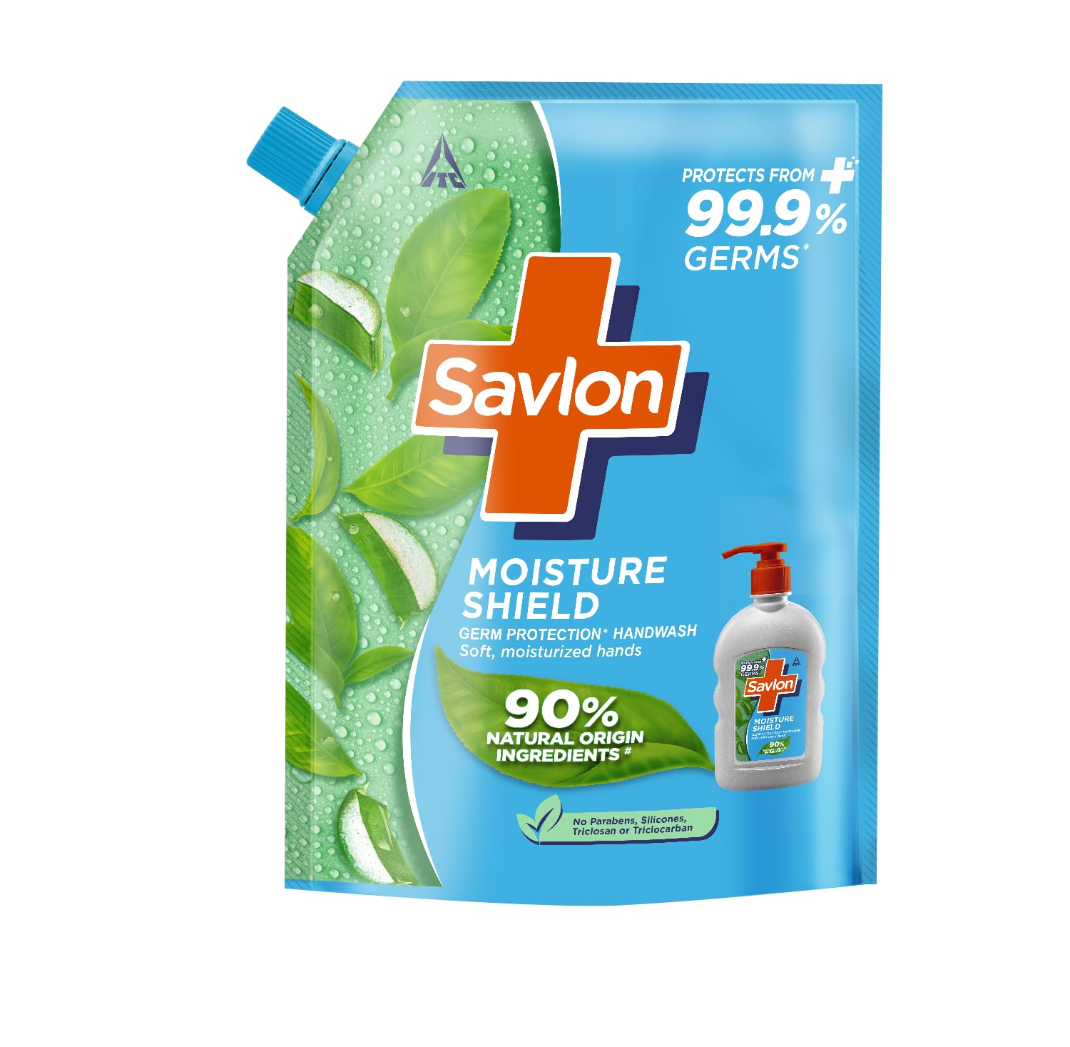 Savlon Moisture Shield Liquid Handwash Refill, 1.3L, 90% Natural Origin, Dermatologically Tested, for All Skin Types