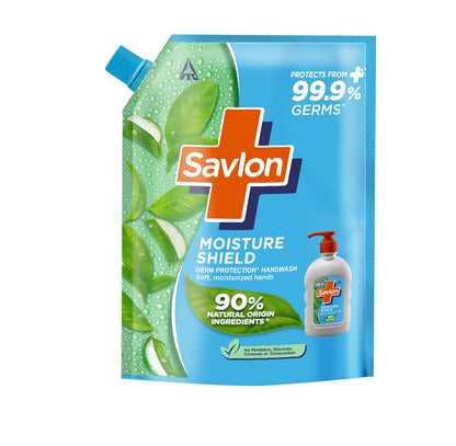 Savlon Moisture Shield Liquid Handwash Refill, 1.3L, 90% Natural Origin, Dermatologically Tested, for All Skin Types