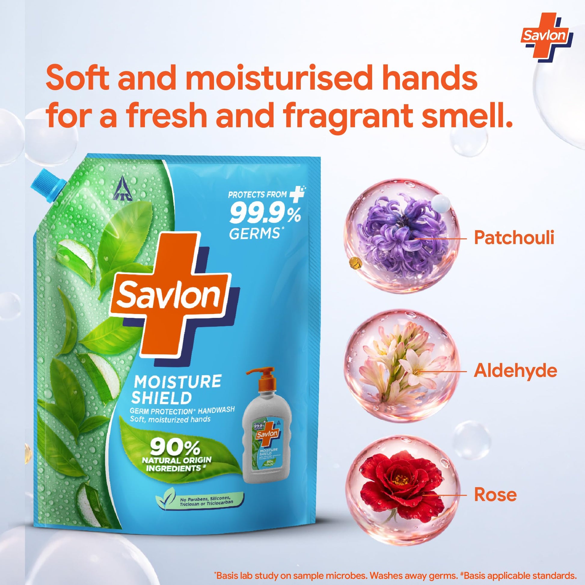 Savlon Moisture Shield Liquid Handwash Refill, 1.3L, 90% Natural Origin, Dermatologically Tested, for All Skin Types - close-