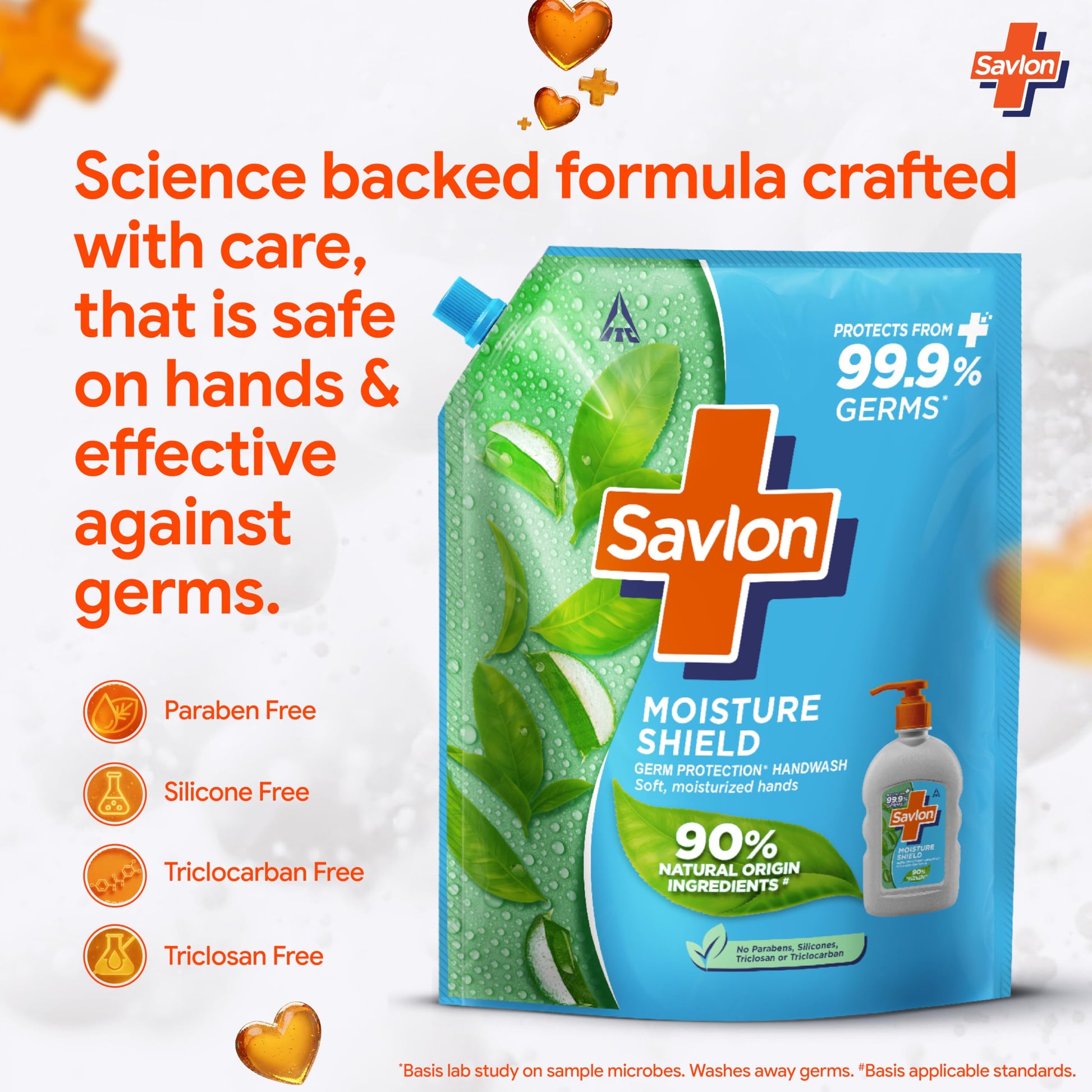 Savlon Moisture Shield Liquid Handwash Refill, 1.3L, 90% Natural Origin, Dermatologically Tested, for All Skin Types - in use