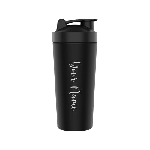SAVRI Custom Engraved Stainless Steel Gym Shaker Bottle, 700ml, Leakproof