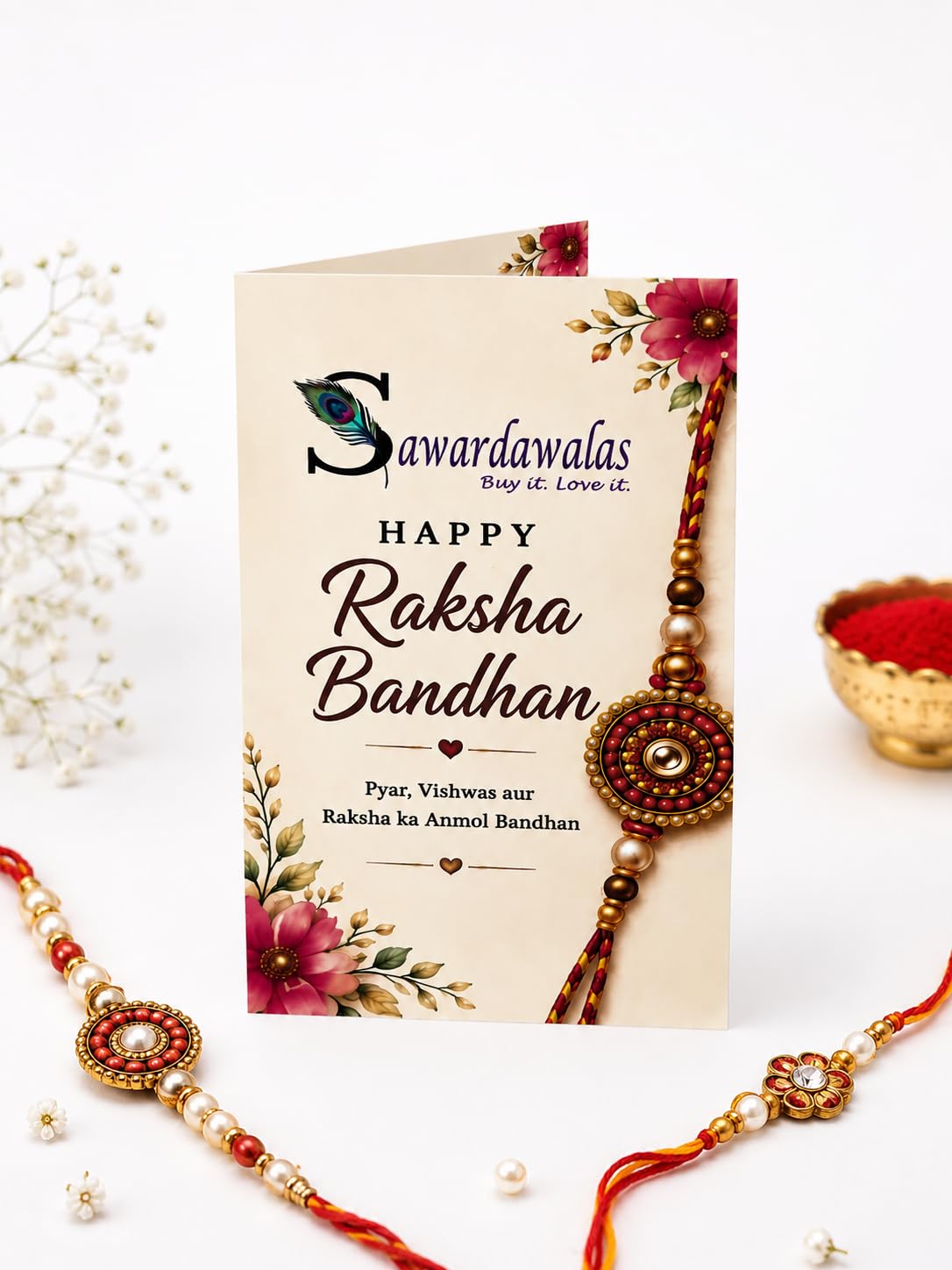 SawardawalasBig Brother Big Heart Rakhi Gift Hamper | Ceramic Coffee Mug, Evil Eye Rakhi, Guardian Bell Keychain, Roli Chawal
