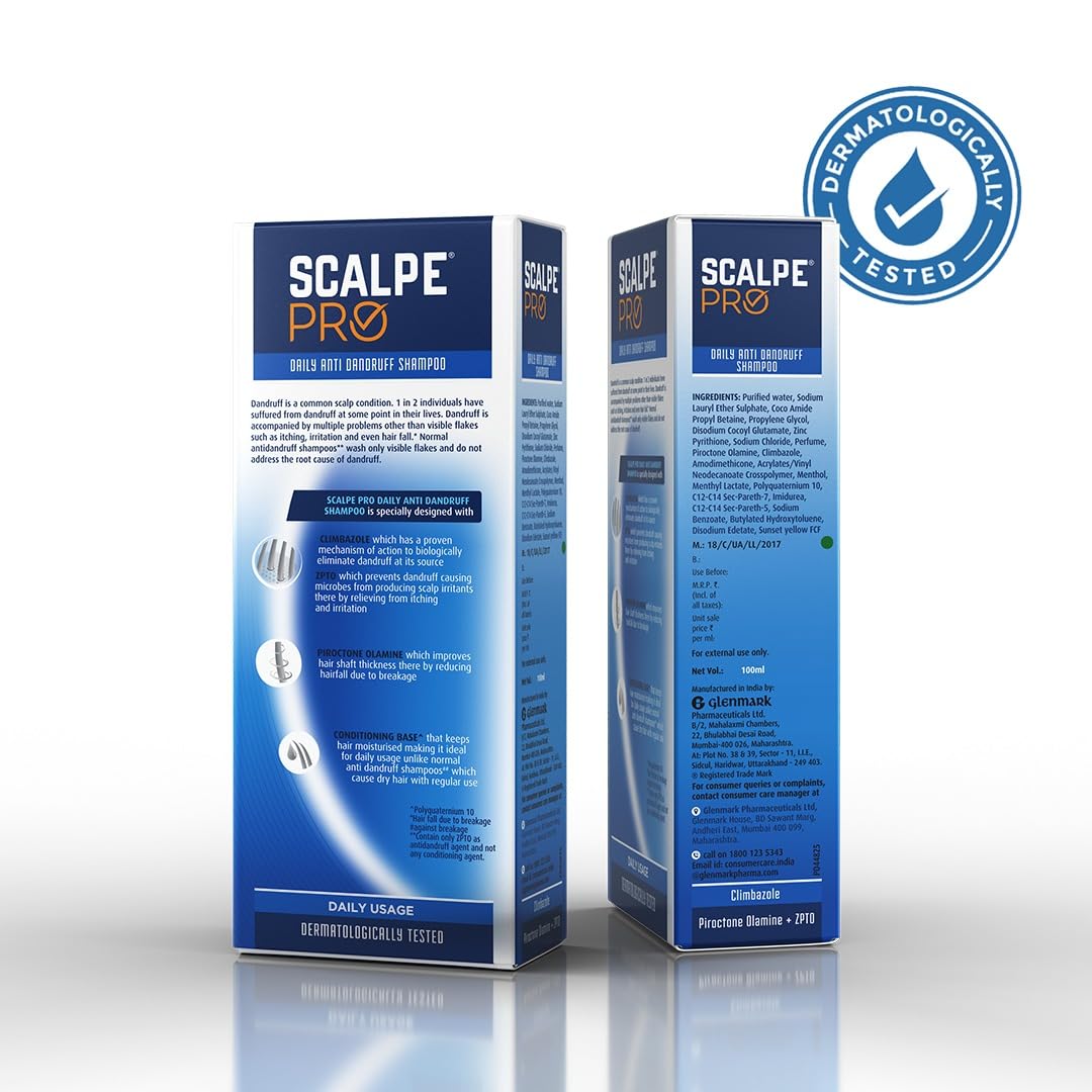 Scalpe Pro Daily Dandruff Care Shampoo with Climbazole and ZPTO, Unisex for Women and Men - ingredients panel