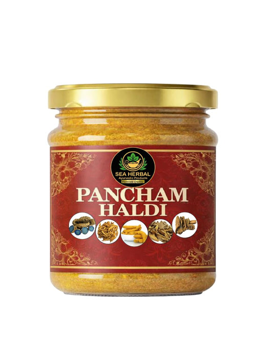 SEA HERBAL Pancham Haldi 100g, Ayurvedic Blend of 5 Turmeric Varieties for Traditional Use