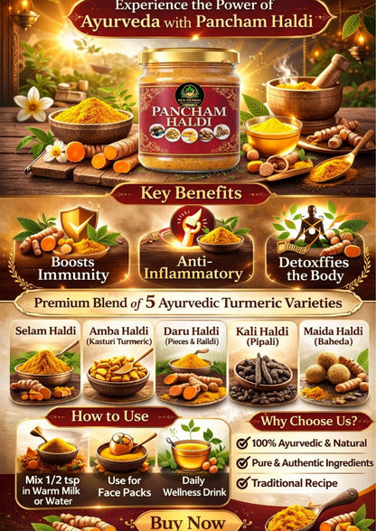 SEA HERBAL Pancham Haldi 100g, Ayurvedic Blend of 5 Turmeric Varieties for Traditional Use - packaging