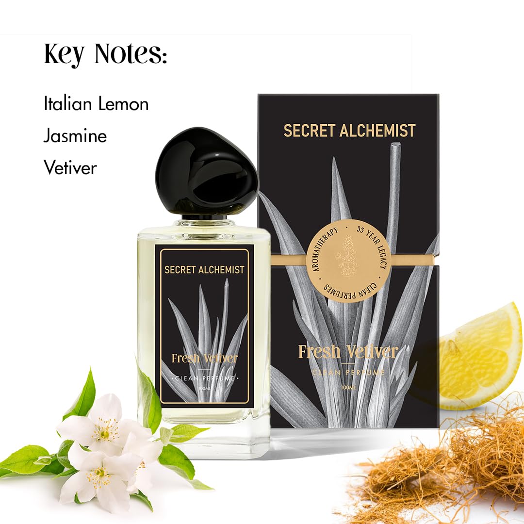 Secret Alchemist Fresh Vetiver Parfum 100ml, 25% Oil Concentration, Men, IFRA Certified - front view
