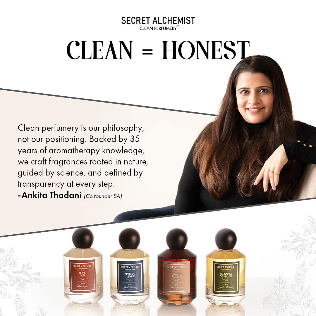 Secret Alchemist Madurai Jasmine Eau de Parfum (EDP) 100ml - Unisex Perfume, Approximately 800 Sprays - in use
