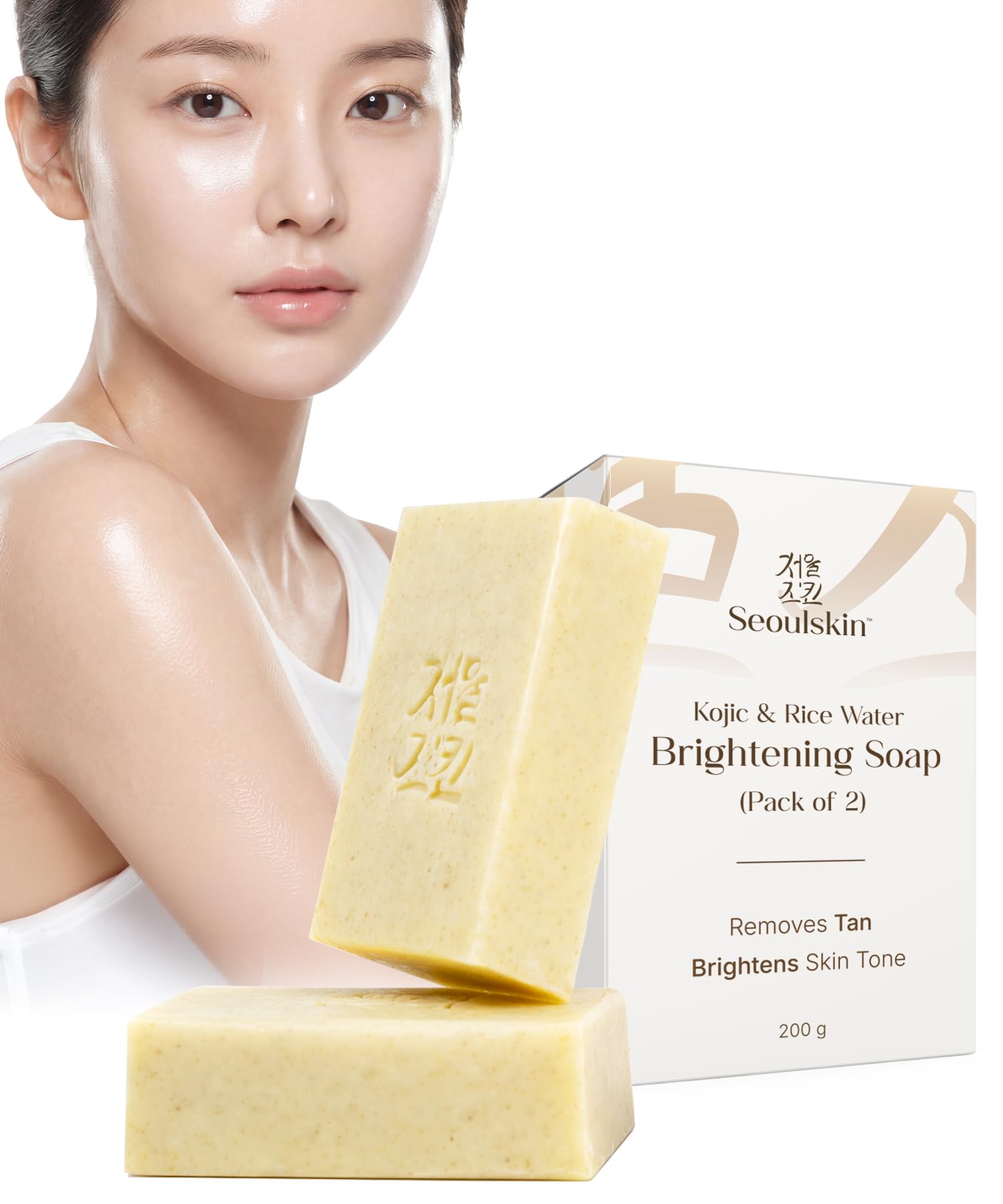 SEOULSKIN Kojic & Rice Water Brightening Soap Bar, 100g, Solid Soap with Niacinamide, Paraben Free (9)
