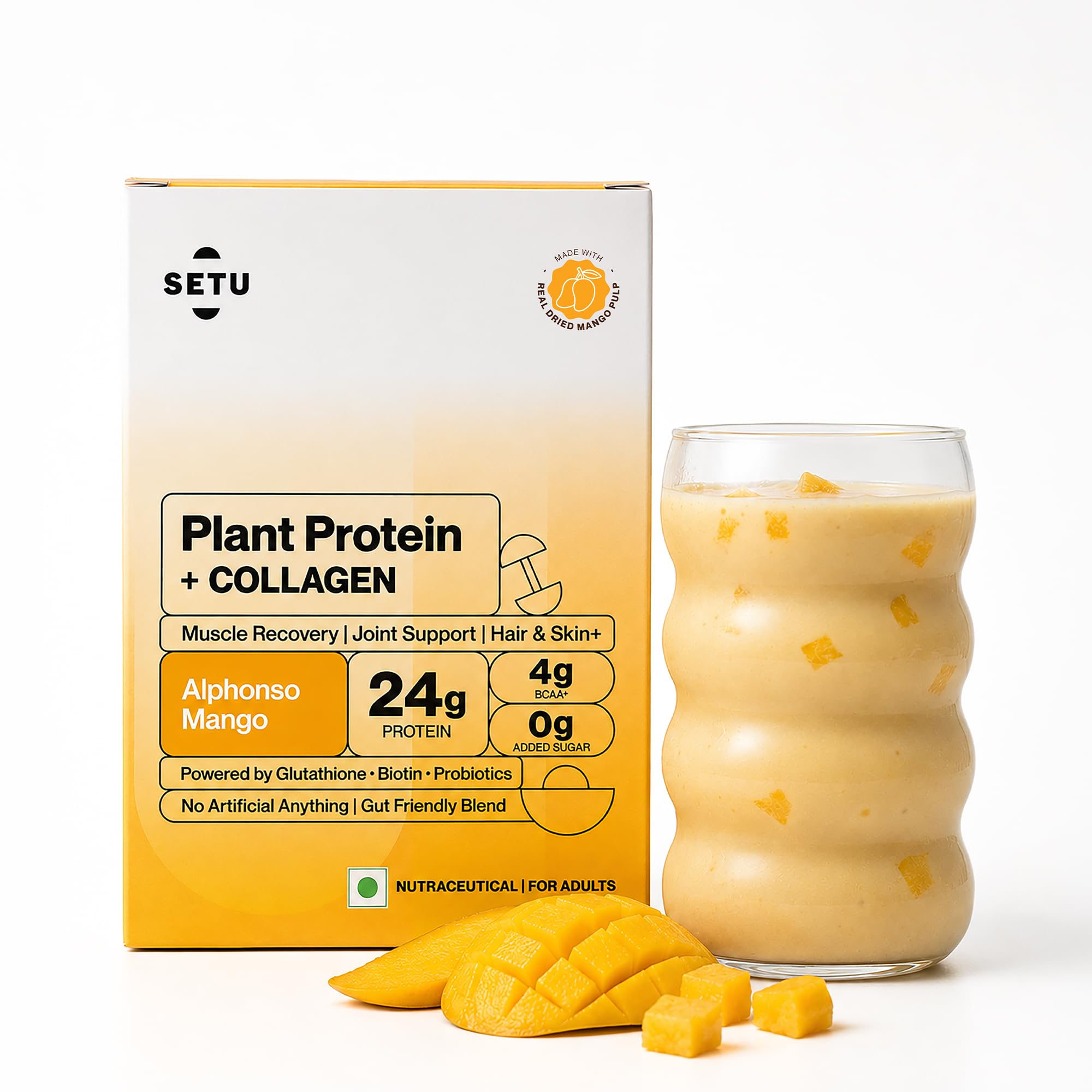 SETU Plant Protein with Veg Collagen Powder 1 kg Pea Rice Isolate Vegan Non-GMO FSSAI (10)
