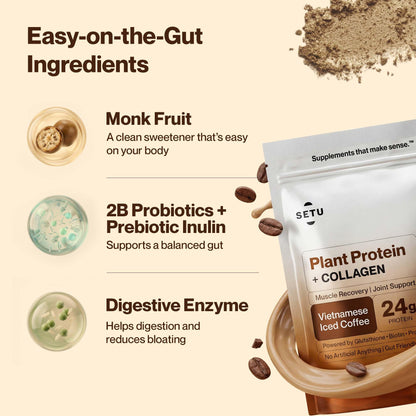SETU Plant Protein with Veg Collagen Powder 1 kg Pea Rice Isolate Vegan Non-GMO FSSAI - back view (17)
