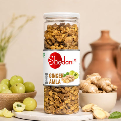 Shadani Dry Ginger Amla, 180g, Indian Gooseberry & Ginger Candy Mix - packaging