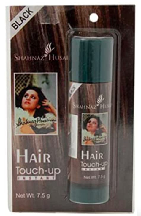 Shahnaz Herbals Hair Touch-Up Plus Spray Black, 0.26 oz / 7.5 g, Root Touch Up for Gray, Hair Mascaras & Root Touch Ups