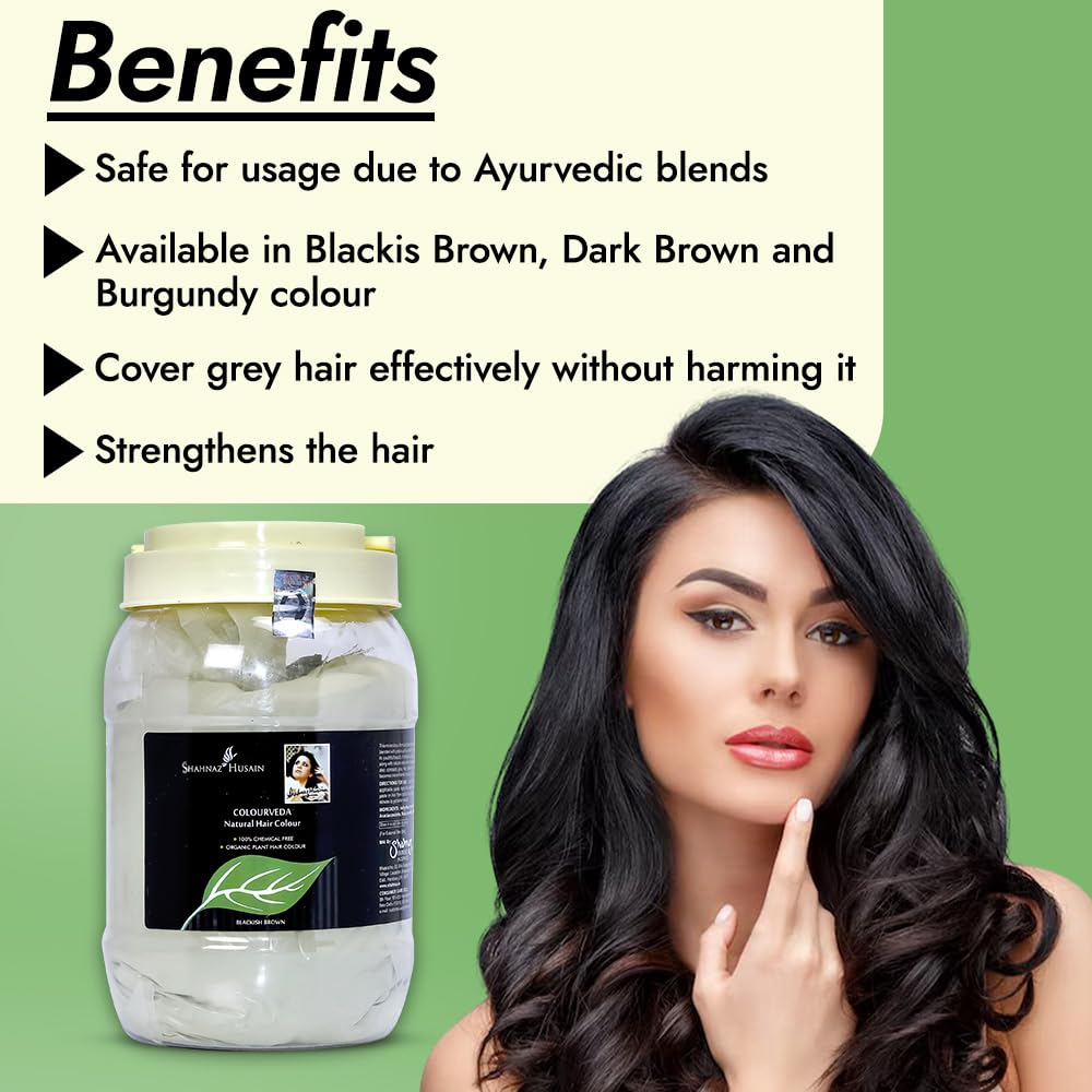 Shahnaz Herbals Natural Herbal Hair Color, Ayurvedic Henna Hair Dye - Hair Coloring Agent - back view (11)