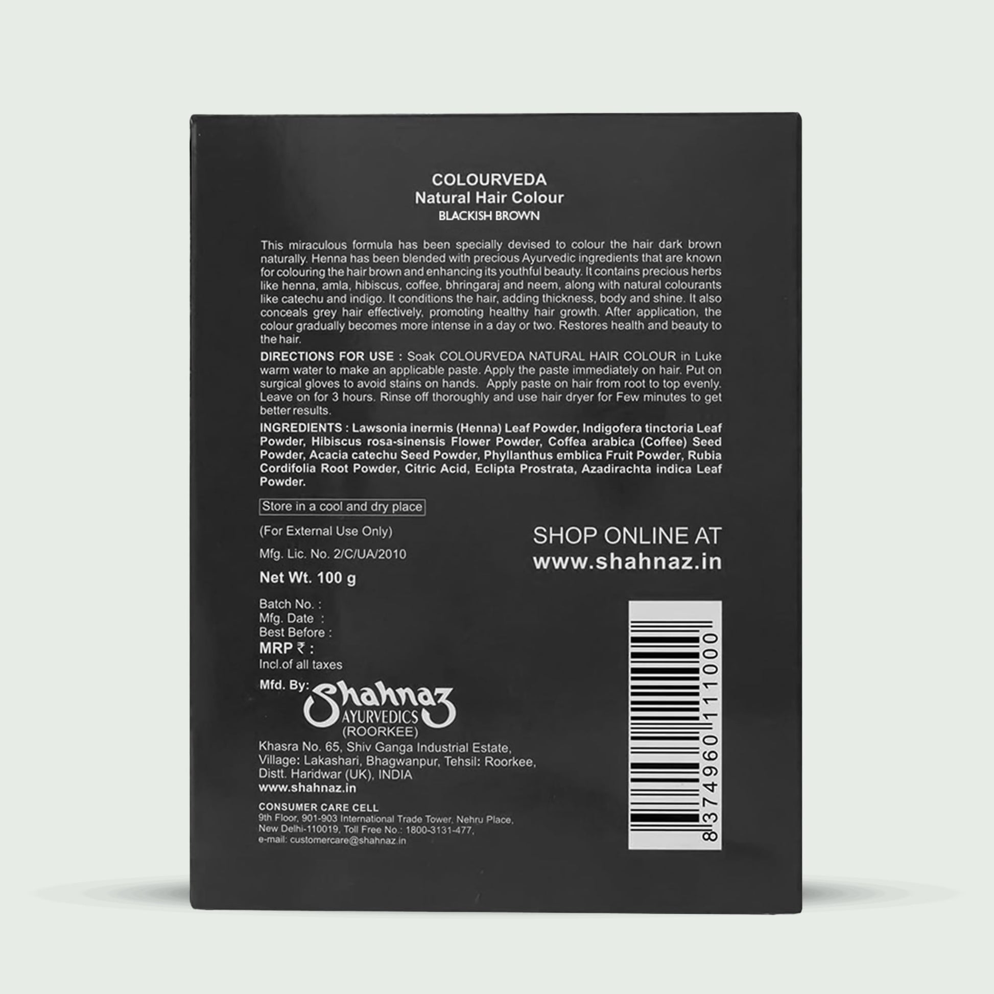 Shahnaz Herbals Natural Herbal Hair Color, Ayurvedic Henna Hair Dye - Hair Coloring Agent - ingredients panel