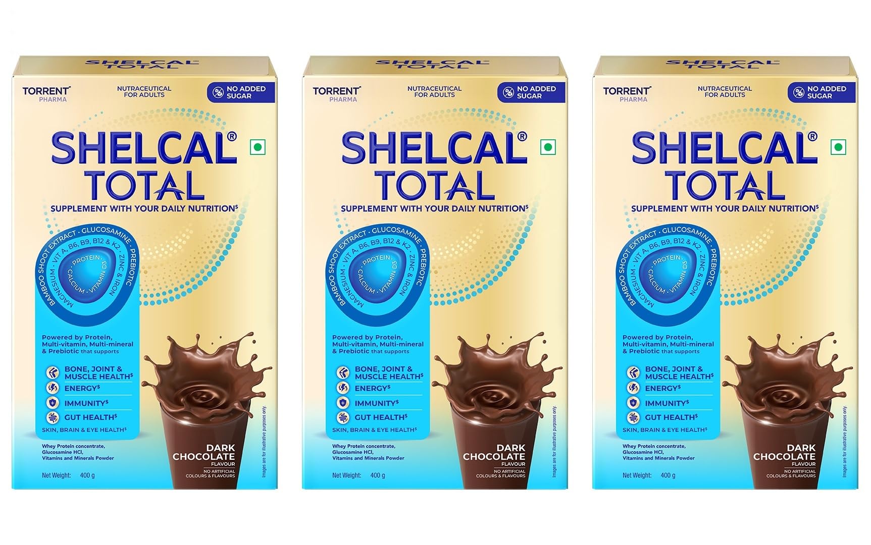 Shelcal Total Nutritional Supplement Powder, 400g, Protein & Multivitamin Blend (14)