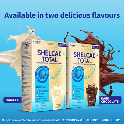 Shelcal Total Nutritional Supplement Powder, 400g, Protein & Multivitamin Blend - ingredients panel