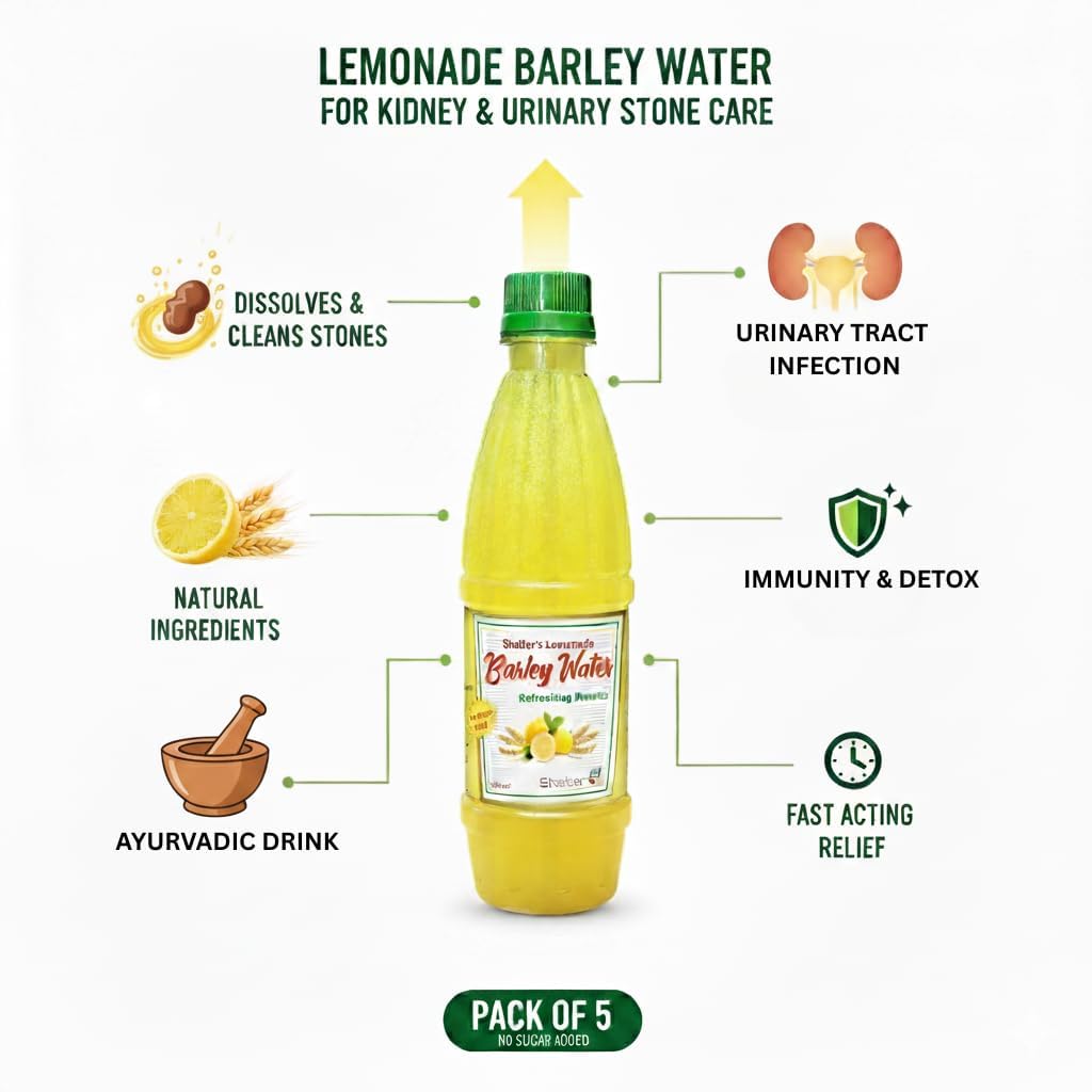 SHELTER Lemonade Barley Water Ayurvedic Drink, No Added Sugar, Ready-to-Drink Herbal Beverage - packaging