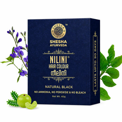 SHESHA NATURALS Nilini Ayurvedic Hair Colour Kit, 40g, Ammonia-Free, Peroxide-Free, Henna-Based