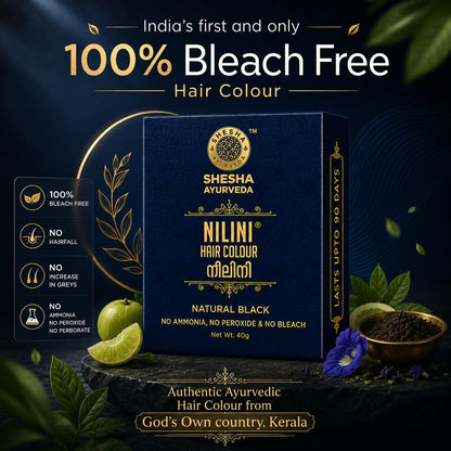 SHESHA NATURALS Nilini Ayurvedic Hair Colour Kit, 40g, Ammonia-Free, Peroxide-Free, Henna-Based - ingredients panel