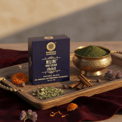 SHESHA NATURALS Nilini Ayurvedic Hair Colour Kit, 40g, Ammonia-Free, Peroxide-Free, Henna-Based - size and scale