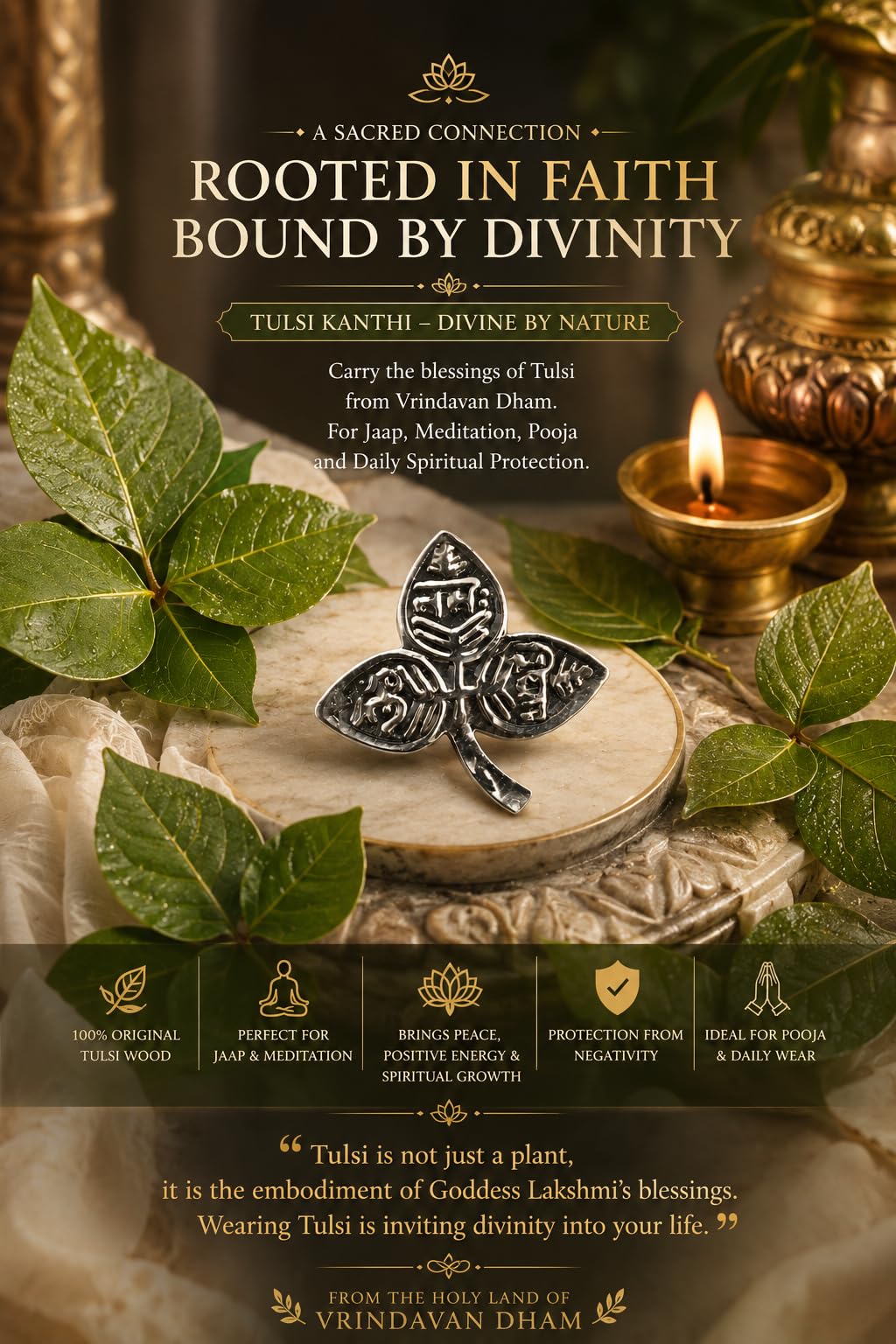 Shree Shyam Enterprises Silver-Plated Metal Bel Patra Leaves for Shivling Pooja - Artificial Bilva Patra for Home Temple Deco