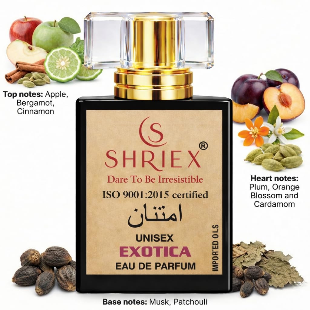 Shriex Exotica Eau de Parfum, 50ml, Unisex Fragrance for Men and Women - back view