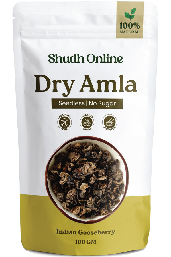 Shudh Online Dry Amla Pieces, Dried Indian Gooseberry, Whole, No Additives, Edible Fruit