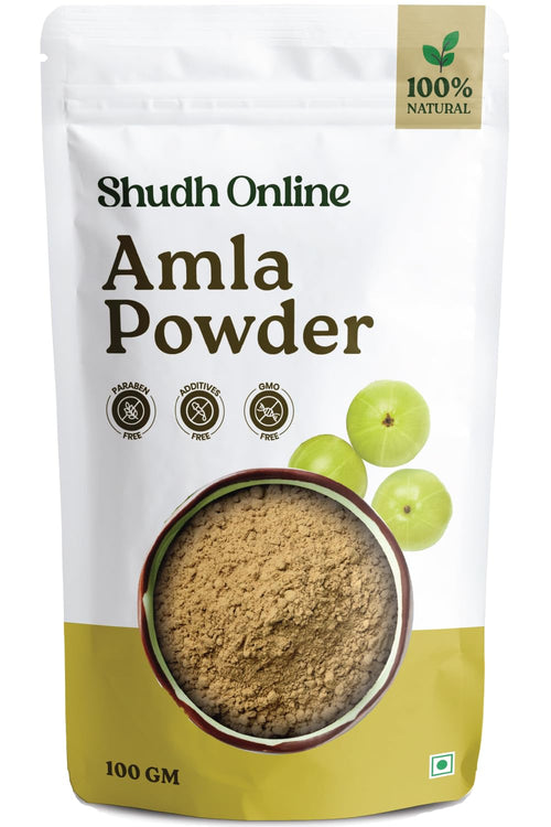 Shudh Online Organic Amla Powder, Seedless Gooseberry Fruit Churna, Edible and for Hair Care