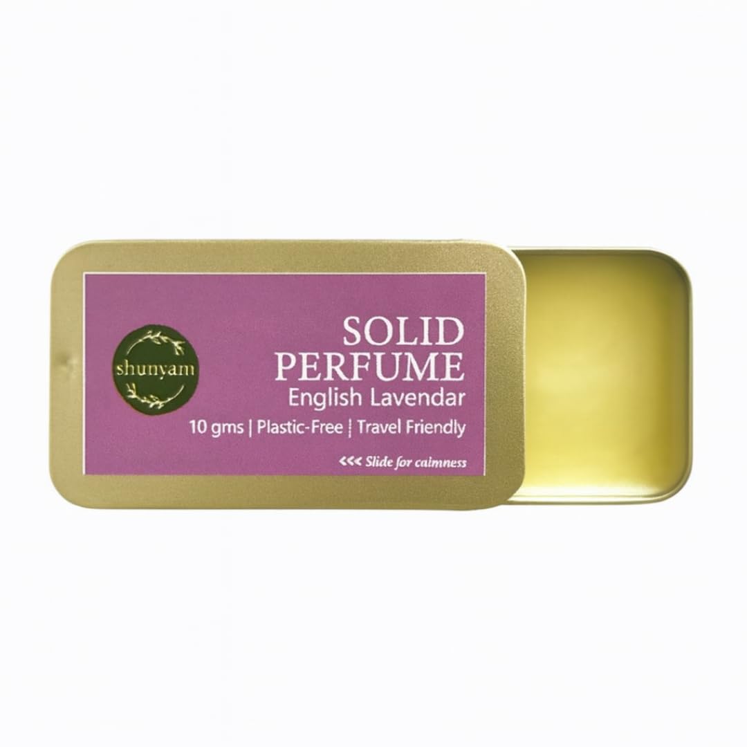 Shunyam Natural Solid Perfume, Alcohol-Free Unisex Fragrance, Shea Butter, Sliding Tin, 10g