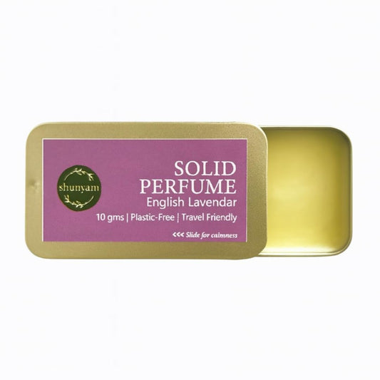 Shunyam Natural Solid Perfume, Alcohol-Free Unisex Fragrance, Shea Butter, Sliding Tin, 10g