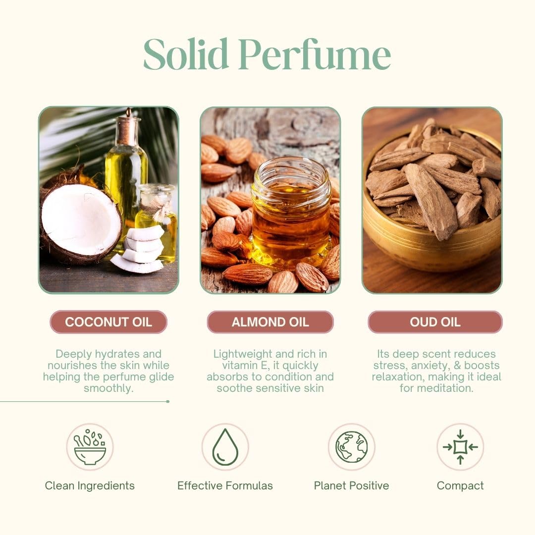 Shunyam Natural Solid Perfume, Alcohol-Free Unisex Fragrance, Shea Butter, Sliding Tin, 10g - close-up detail (12)