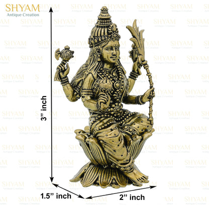 Shyam Antique Creation Brass Goddess Tripura Sundari Statue 3 Inch Antique Rajarajeshwari Idol for Home Temple Puja - front v