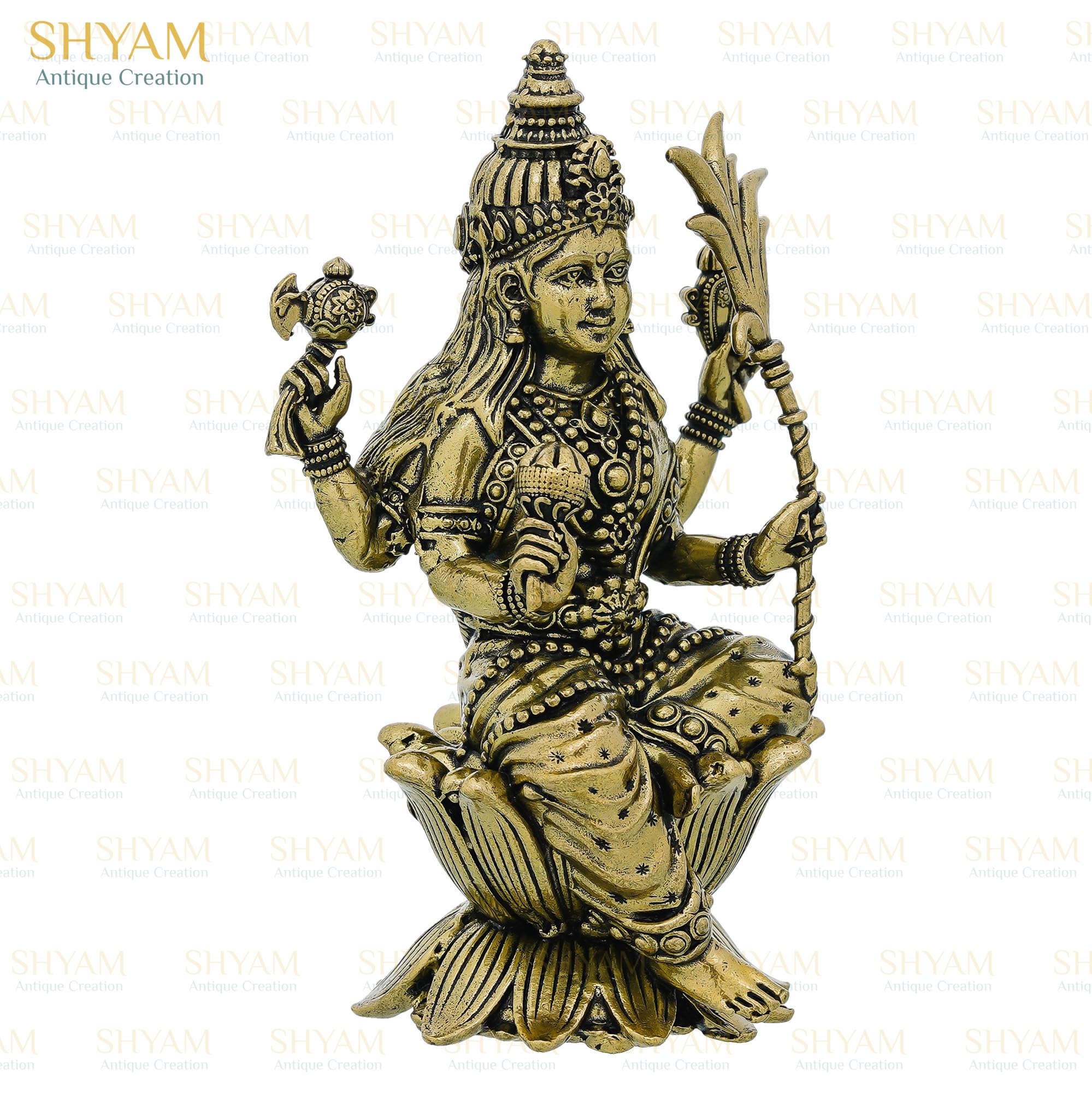 Shyam Antique Creation Brass Goddess Tripura Sundari Statue 3 Inch Antique Rajarajeshwari Idol for Home Temple Puja - packagi