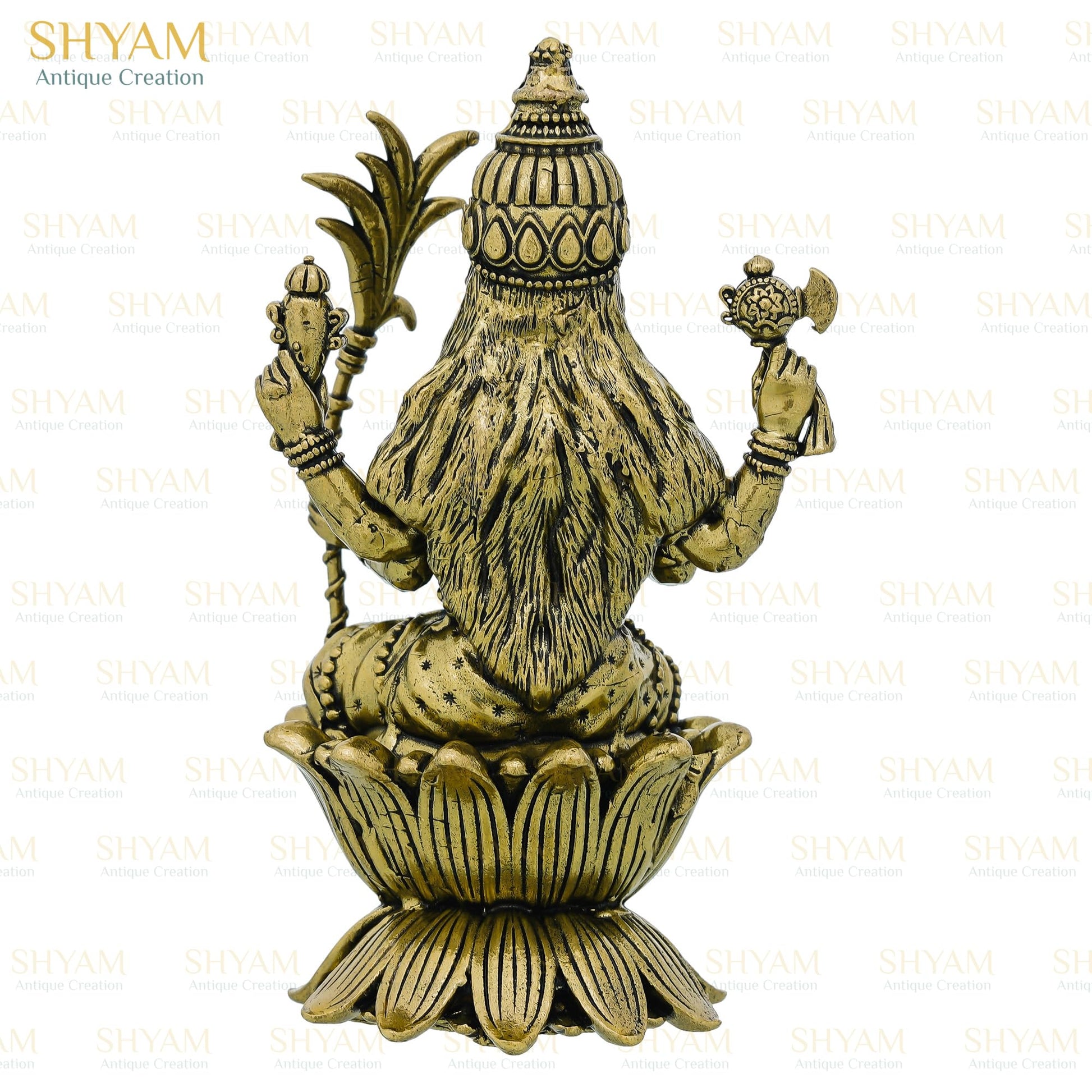 Shyam Antique Creation Brass Goddess Tripura Sundari Statue 3 Inch Antique Rajarajeshwari Idol for Home Temple Puja - label d