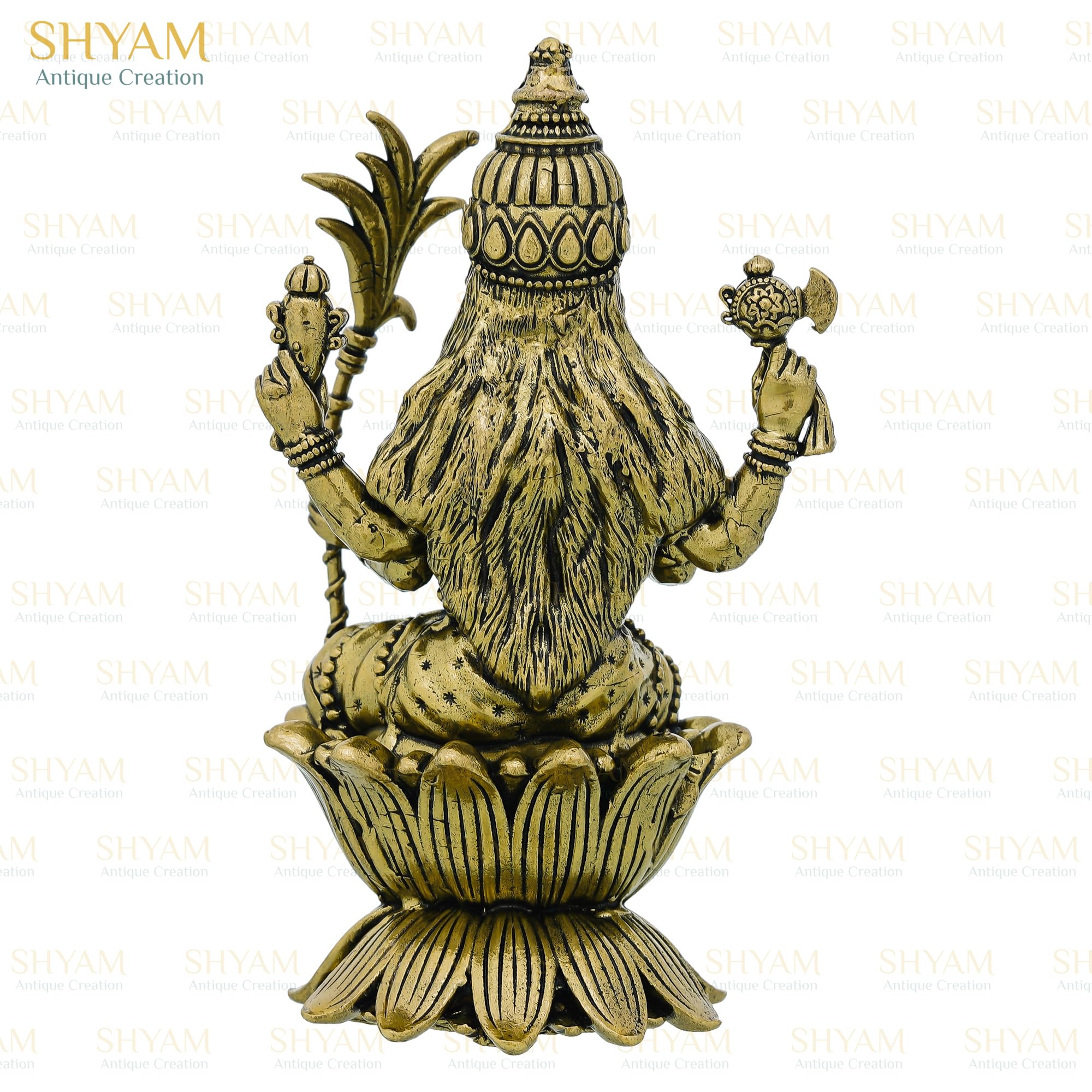 Shyam Antique Creation Brass Goddess Tripura Sundari Statue 3 Inch Antique Rajarajeshwari Idol for Home Temple Puja - label d