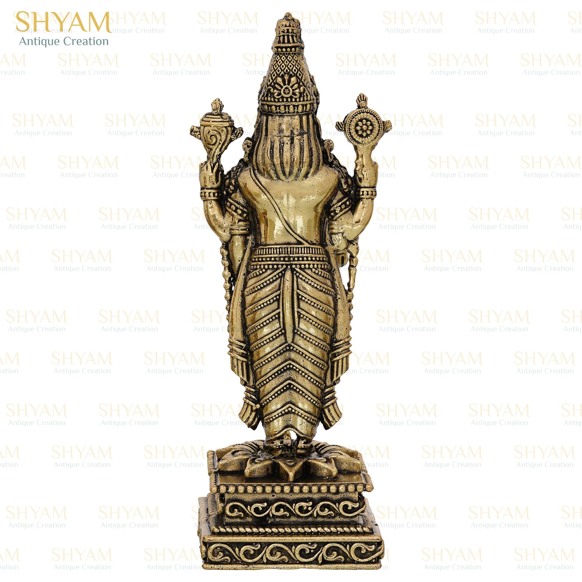 Shyam Antique Creation Brass Tirupati Balaji Murti, 1.5 Inch, Standing Lord Venkateshwara Figurine for Home Temple Decor - la