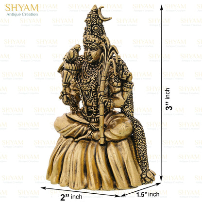 Shyam Antique Creation Brass Tripura Sundari Statue, 3 Inch, Gold Finish Hindu Goddess Idol for Temple Puja and Home Decor -
