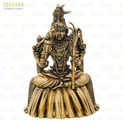 Shyam Antique Creation Brass Tripura Sundari Statue, 3 Inch, Gold Finish Hindu Goddess Idol for Temple Puja and Home Decor - 
